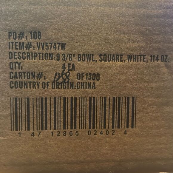 FDG Large White Square Melamine Serving Bowls 9 3/8” Set of 4 each 114 oz NEW - Picture 7 of 7